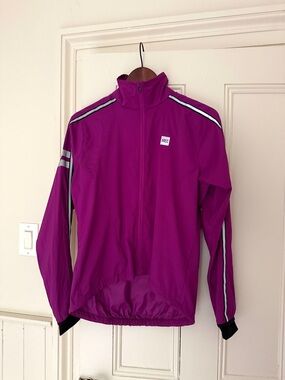 MEC Women’s Purple Cycling Running Jacket with Reflective Stripes. Sz Md. SPRING